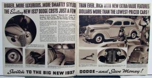 1937 Dodge Model Touring Sedan Coupe Convertible Limousine Sales Brochure