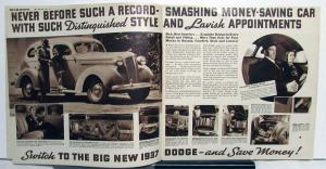 1937 Dodge Model Touring Sedan Coupe Convertible Limousine Sales Brochure