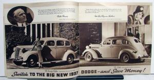 1937 Dodge Model Touring Sedan Coupe Convertible Limousine Sales Brochure