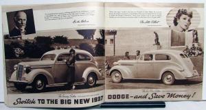 1937 Dodge Model Touring Sedan Coupe Convertible Limousine Sales Brochure