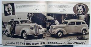 1937 Dodge Model Touring Sedan Coupe Convertible Limousine Sales Brochure