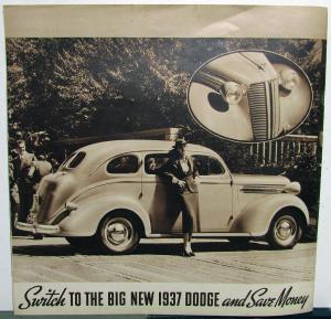 1937 Dodge Model Touring Sedan Coupe Convertible Limousine Sales Brochure