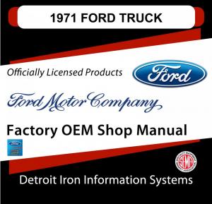1971 Ford Light Duty Trucks F100 F250 F350 P350 Econoline Bronco Shop Manuals CD