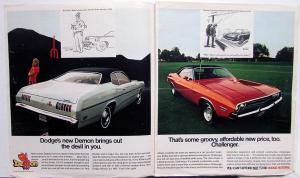 1971 Dodge Demon Challenger Charger Dart Coronet Sales Brochure Newspaper Insert