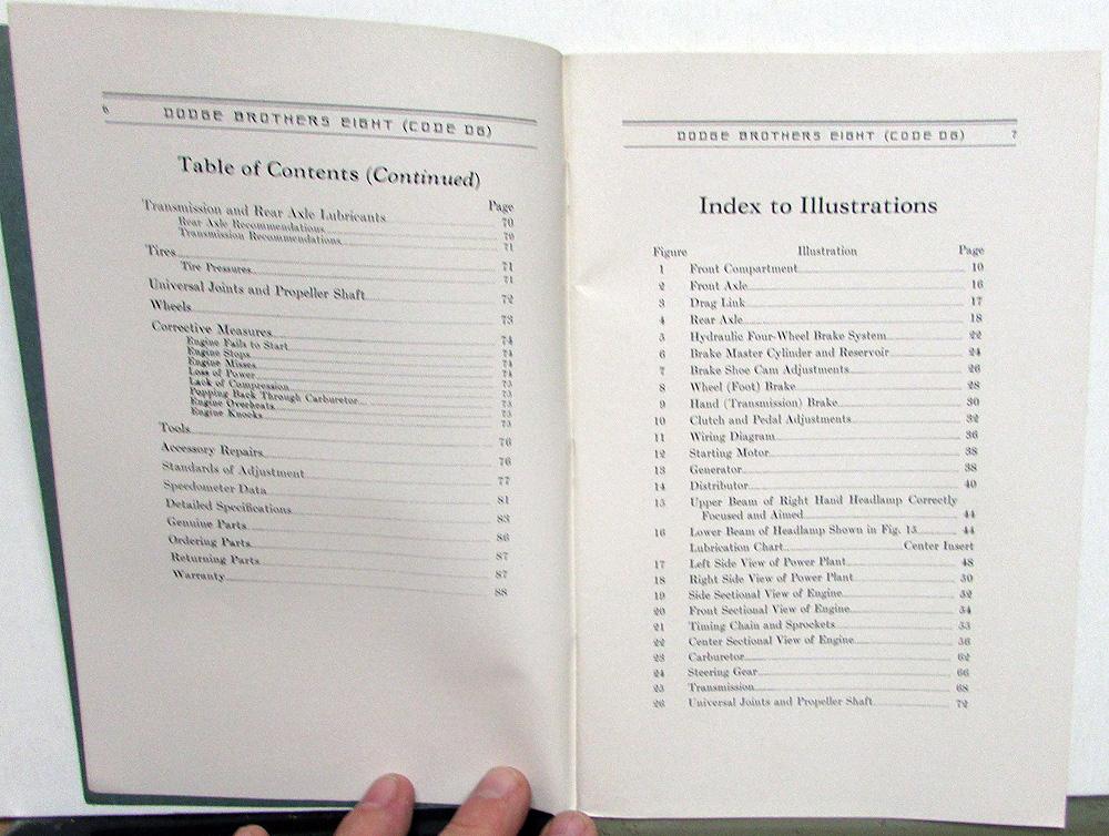 1931 1932 Dodge Brothers Model Eight Owners Manual Care & Operation