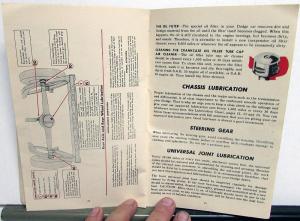 1946 Dodge Code D24 Owners Manual Care & Operation Instructions Maintenance