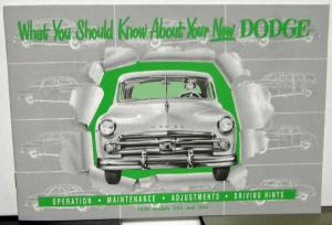 1950 Dodge Models D33 D34 Owners Manual Care Operation Instructions Reproduction