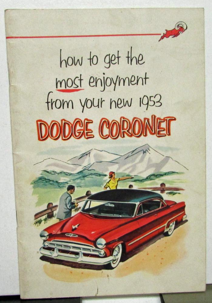 1953 Dodge Coronet Owners Manual Care & Operation Instructions Original