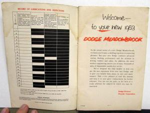 1953 Dodge Meadowbrook Owners Manual Care & Operation Instructions Original