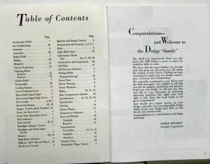 1956 Dodge Six & V8 Owners Manual Care & Operation Instructions New Reproduction