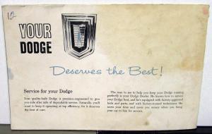 1961 Dodge Passenger Car Owners Manual Care & Operation Instructions Original
