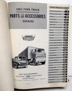 1962 62 Ford Truck Parts Catalog Manual F 100 250 350 Pickup Diesel HD Tilt Cab
