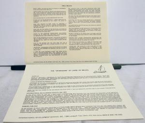 1974 1975 Lafer Spinnaker Auto of Brazil Press Release Photos Original