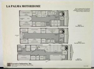 1979 LaPalma Motorhome Sales Folder & Floorplan Data Sheet Color Original