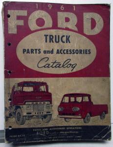 1961 61 Ford Truck Parts Catalog Manual F 100 250 350 Pickup Diesel HD Tilt Cab