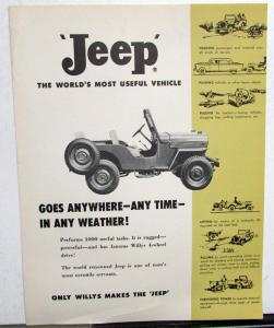 1961 Willys 4 Wheel Drive Jeep Dealer Sales Brochure ORIGINAL