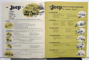 1961 Willys 4 Wheel Drive Jeep Dealer Sales Brochure ORIGINAL