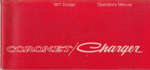 1971 Dodge Coronet & Charger Owners Manual Care & Operation Original