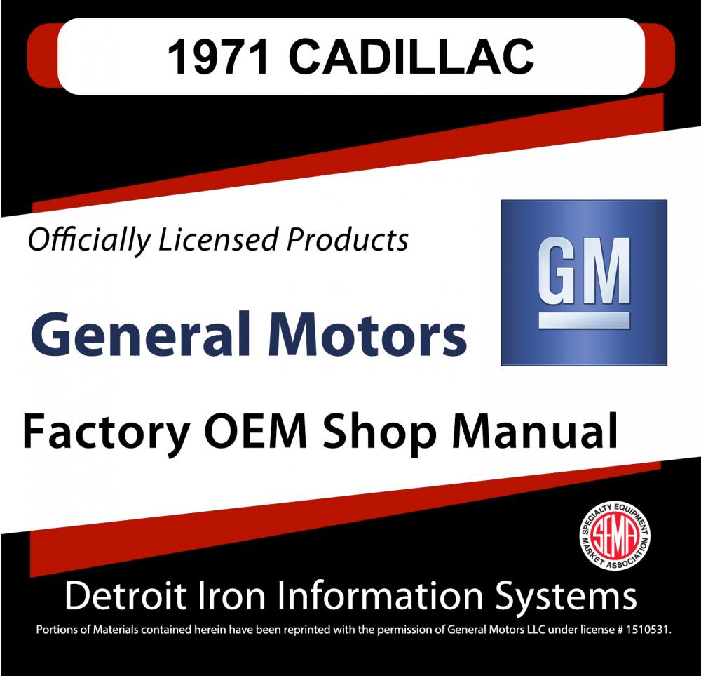 1971 Cadillac Calais DeVille Eldorado Fleetwood Shop Manuals & Parts Books CD