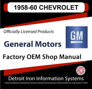 1958 1959 1960 Chevrolet Bel Air Corvette Nomad Shop Manuals & Part Books CD