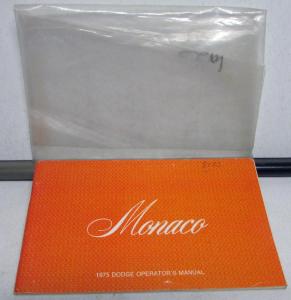 1975 Dodge Monaco Owners Manual Care & Operations Instructions Original