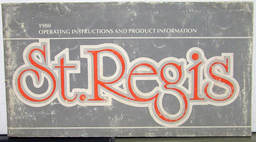 1980 Dodge St Regis Owners Manual Care & Operations Instructions Original