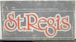 1980 Dodge St Regis Owners Manual Care & Operations Instructions Original