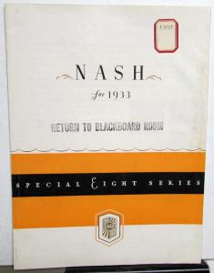 1933 Nash Special Eight Sedan Roadster Coupe 1170 Series Sales Folder Original