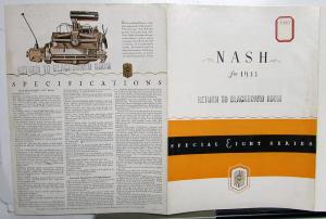 1933 Nash Special Eight Sedan Roadster Coupe 1170 Series Sales Folder Original