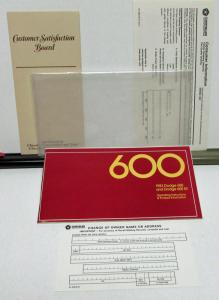 1983 Dodge 600 Owners Manual Care & Operations Instructions Original