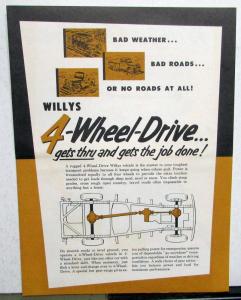 1954 Willys Kaiser 4 Wheel Drive Jeep Truck Wagon Sedan Delivery Sales Brochure