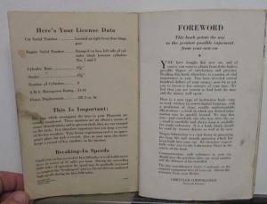 1937 Plymouth P3 P4 Owners Manual Care & Operations Instructions Original