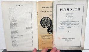1937 Plymouth P3 P4 Owners Manual Care & Operations Instructions Original
