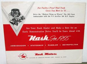 1955 Nash Ambassador And Statesman Sales Folder XL Original Miss America