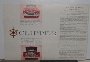 1954 Packard Clipper Models 5400 5401 5411 5433 Brochure and Specifications