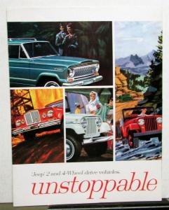 1965 Jeep 2WD 4 WD Full Line Sales Brochure Wagoneer Gladiator Universal Tuxedo