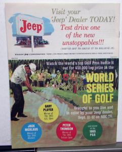 1965 Jeep Wagoneer Gladiator Panel Delivery Universal Tuxedo Sales Brochure Golf