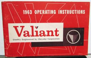 1963 Plymouth Valiant Owners Manual Care & Operations Instructions Original