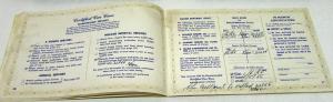 1964 Plymouth Certified Car Care Warranty & Services Record Booklet Original