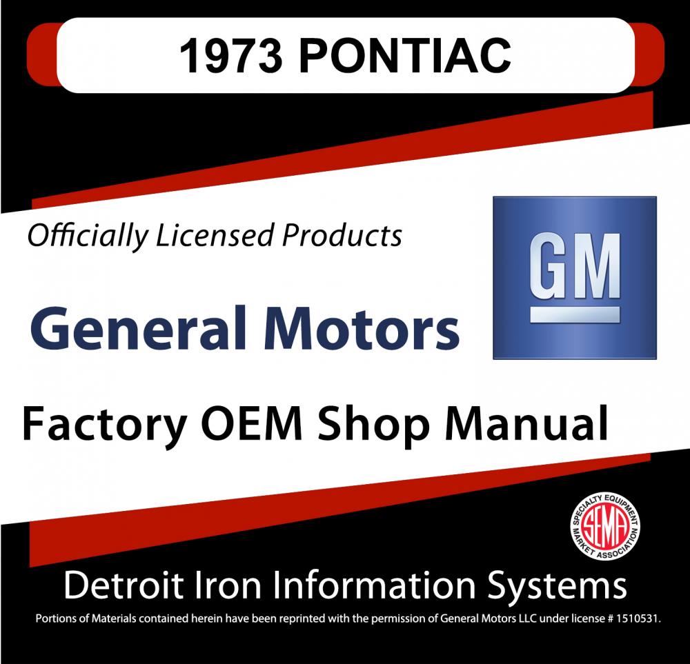 1973 Pontiac GTO Firebird Trans Am Lemans Shop Manuals & Sales Brochures CD