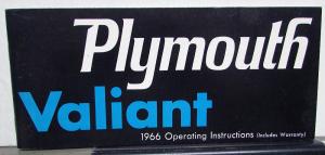 1966 Plymouth Valiant Owners Manual Care & Operations Instructions Original