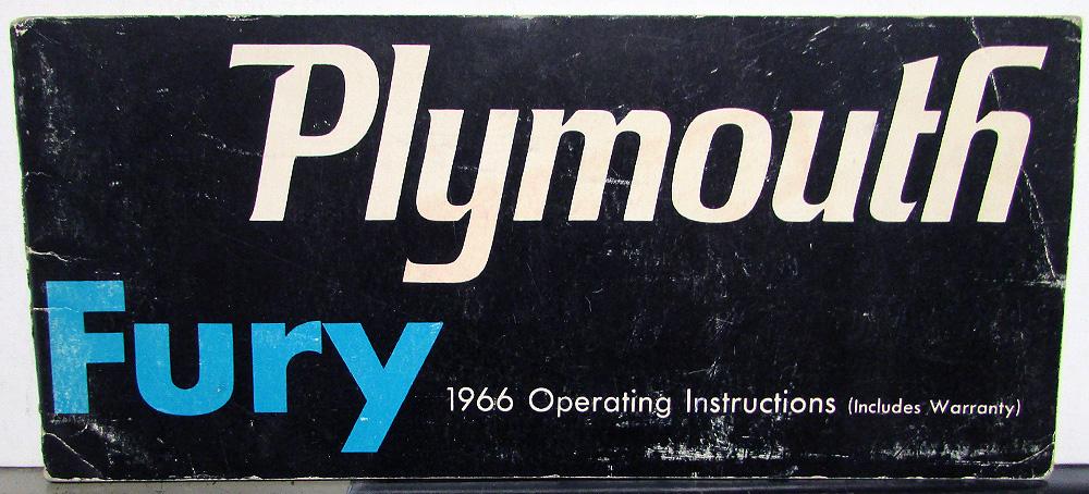 1966 Plymouth Sport Fury III Owners Manual Care Operations Instructions Original