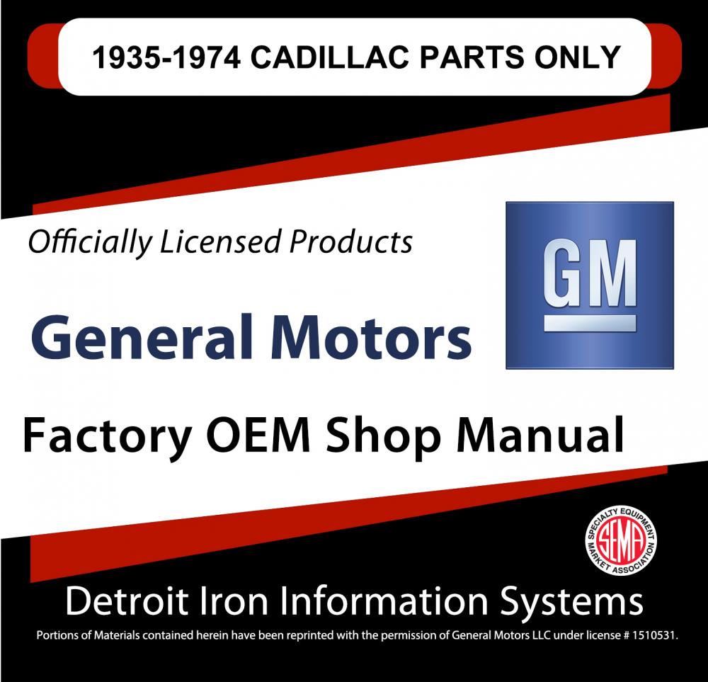 1935 1938 1942 1946 1951 1954 1957 1960 1966 1969 1974 Cadillac Parts Manuals CD