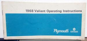 1968 Plymouth Valiant Owners Manual Care Operations Instructions Original