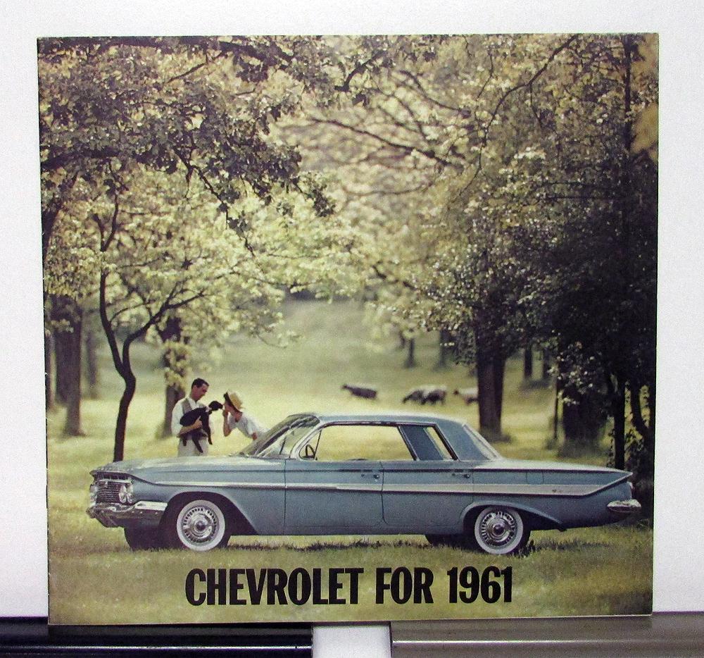 1961 Chevrolet Models Implala Bel Air Biscayne Station Wagon Corvair Brochure