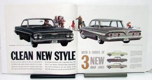 1961 Chevrolet Models Implala Bel Air Biscayne Station Wagon Corvair Brochure