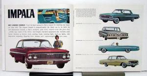 1961 Chevrolet Models Implala Bel Air Biscayne Station Wagon Corvair Brochure