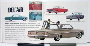 1961 Chevrolet Models Implala Bel Air Biscayne Station Wagon Corvair Brochure