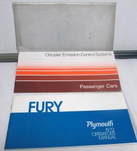 1972 Plymouth Fury I II III Sport Owners Manual Care & Operation Instructions