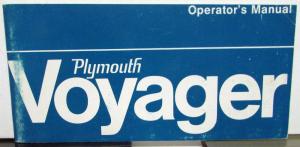 1974 Plymouth Voyager Van Owners Manual Care & Operation Instructions